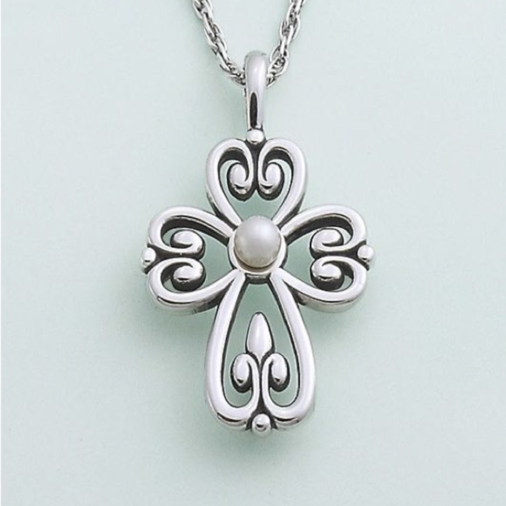 Retired James Avery Cross of Adoration pendant and chain
